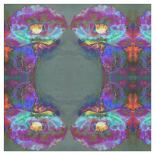 Romantische elegante paarse blauwgroen bloemschild stof