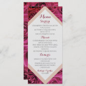 Romantische Elegante Roze Rozen Bruiloft Menu (Voorkant / Achterkant)