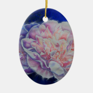 Romantische elegante roze witte pastel waterverf keramisch ornament
