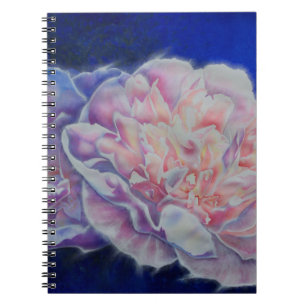 Romantische elegante roze witte pastel waterverf notitieboek