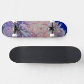 Romantische elegante roze witte pastel waterverf skateboard (Horizontaal)