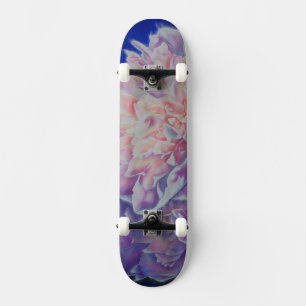 Romantische elegante roze witte pastel waterverf skateboard