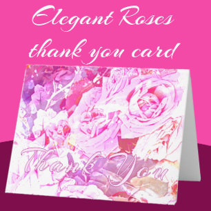 Romantische Elegante Rozen Bedankkaart