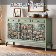 Romantische elegantie in perzik en aqua - Decoupag