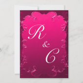 Romantische elegantie roze vintage bruiloft kaart (Achterkant)