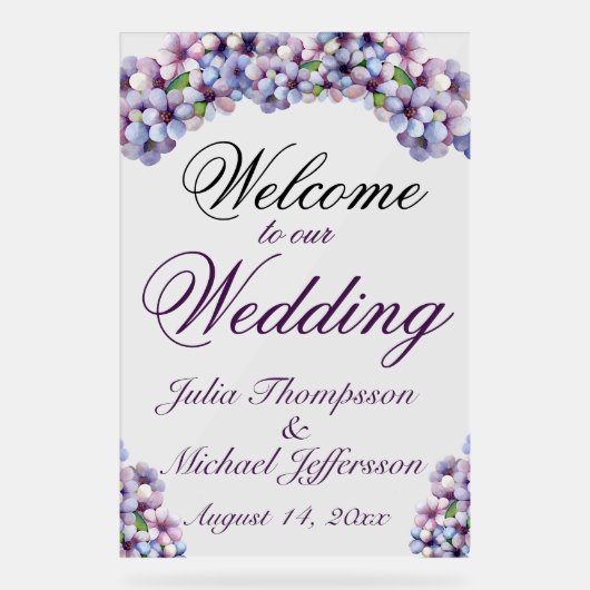 Romantische en poëtische pastel Lila Waterverf Acryl Bord (Voorkant)