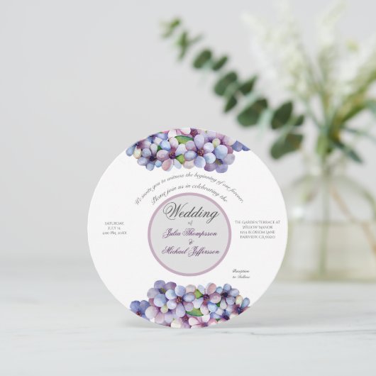 Romantische en poëtische pastel Lila Waterverf Kaart (Staand voorkant)