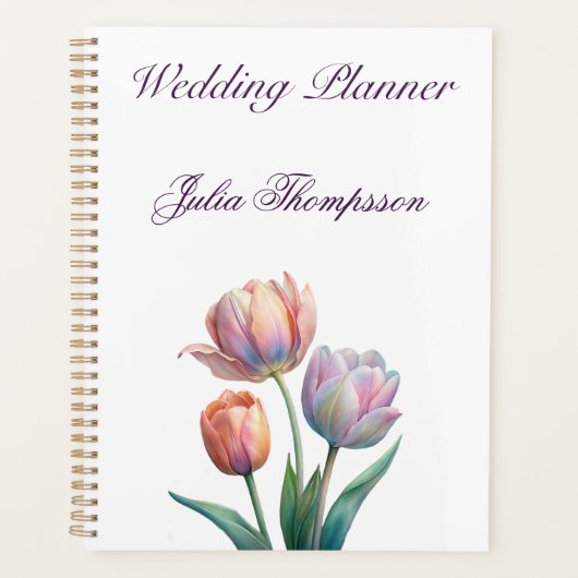 Romantische en poëtische pasteltulpen Waterverf Planner (Voorkant)