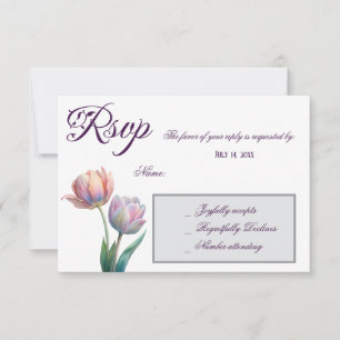 Romantische en poëtische pasteltulpen Waterverf RSVP Kaartje