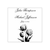 Romantische en poëtische pasteltulpen Waterverf Rubberstempel (Afrduk)