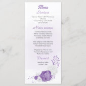 romantische en witte paarse bruiloft menu (Voorkant)