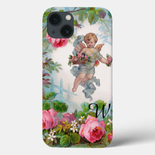 ROMANTISCHE ENGEL DIE ROZE ROZEN EN BLOEMEN VERZAM iPhone 13 HOESJE