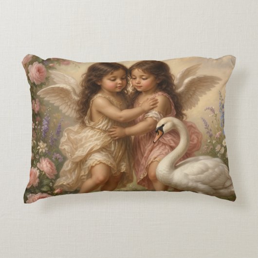 romantische engel kussensloop || kinderkamer decor accent kussen (Voorkant)