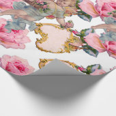 ROMANTISCHE ENGEL VERZAMELEN ROZE ROZEN CADEAUPAPIER (Hoek)
