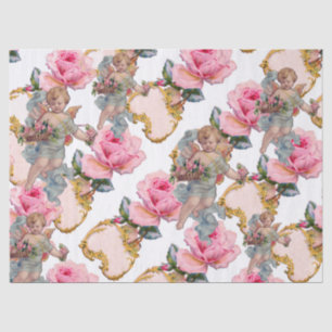 ROMANTISCHE ENGEL VERZAMELEN ROZE ROZEN TISSUEPAPIER