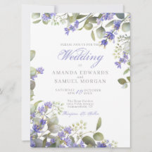 Romantische Eucalyptus & Lavendel Trouwuitnodiging