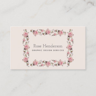 Romantische Feminine Roze Floral Visitekaartje