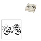 Romantische Fiets Bloem Scrapbooking Rubberstempel (Gestempeld)