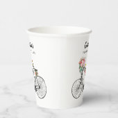 Romantische  fiets bloemen papieren bekers (Rechts)