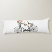 Romantische fietsbloemen en -vogels lichaamskussen (Achterkant)