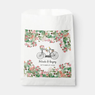 Romantische fietsenbloemen en vogelweddenschappen bedankzakje