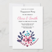 Romantische Floral Bruiloft Verloving Kaart (Voorkant)