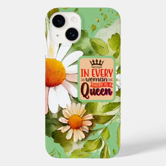 Romantische Floral Daisy in elke vrouw citaat Case-Mate iPhone Case (Achterkant)