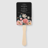 Romantische Floral geschilderde bruiloft programma Handwaaier (Voorkant)