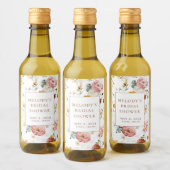 Romantische Floral Mini Wijnfles Etiketten (Flessen)