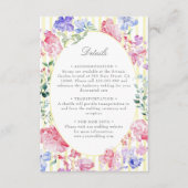 Romantische Floral Regency Wedding Details Informatiekaartje (Voorkant)