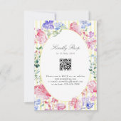 Romantische Floral Regency Wedding QR Code RSVP Kaartje (Voorkant)