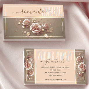 Romantische Floral Rozen Golden Decorative Aesthet Visitekaartje