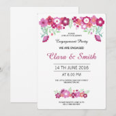 Romantische Floral Verloving Kaart (Voorkant / Achterkant)