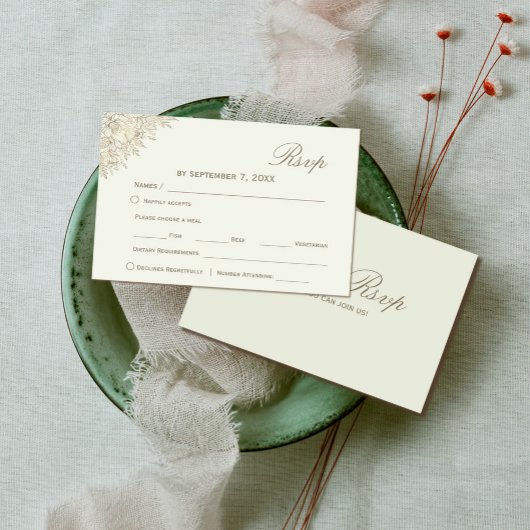 Romantische Floral Wedding RSVP | Script-lettertyp Kaartje