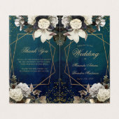 Romantische Floral Wreat Bruiloft Gevouwen Program Kaart (Buitenkant ongevouwen)