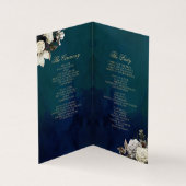 Romantische Floral Wreat Bruiloft Gevouwen Program Kaart (Binnen)