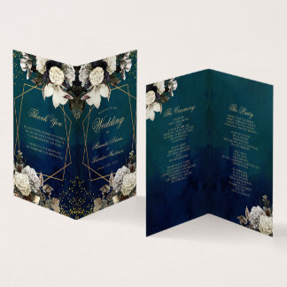 Romantische Floral Wreat Bruiloft Gevouwen Program Kaart