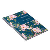  Romantische Florals Blue Custom Wedding Notitieboek (Rechterzijde)