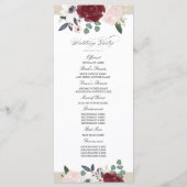 Romantische Florals Trouwprogramma Programma (Achterkant)