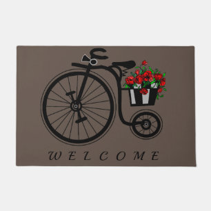 Romantische Flowers Bike - Welkom - Deurmat