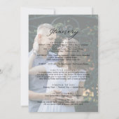 Romantische foto Bruiloft Welkomstbrief & Routebes (Achterkant)