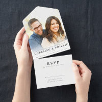 Romantische foto Elegante gradiënt RSVP Wedding