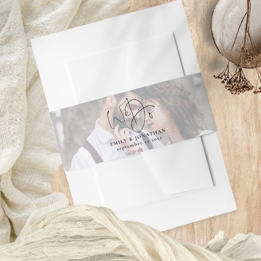 Romantische foto overlay We doen script namen brui Uitnodigingen Wikkel