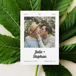 Romantische foto Retro Namen Casual bruiloft Save The Date