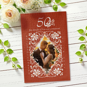 Romantische foto rood roest 50 jubileum puzzel