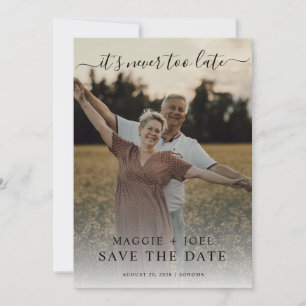 Romantische foto save the date Nooit te laat Kaart