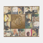 Romantische fotoboommonogram fleece deken (Voorkant (Horizontaal))