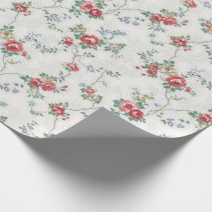 Romantische Franse Coral-Rozen Cadeaupapier