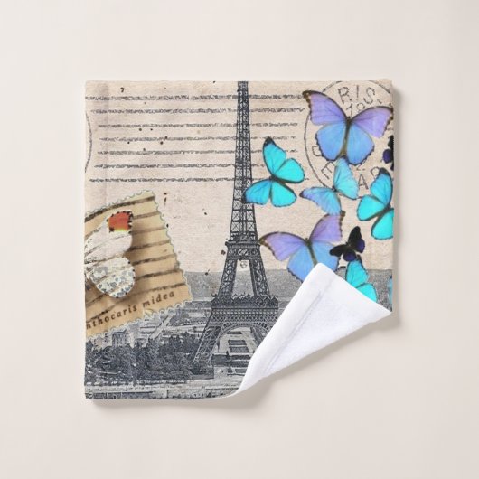 romantische franse franse reisparijs eiffeltoren bad handdoek (Wasdoekje)