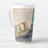 romantische franse franse reisparijs eiffeltoren latte mok (Linkerhoek)